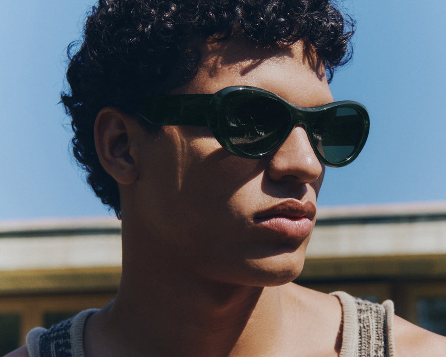 men Brooke Sunglasses pilot green recycled polyester