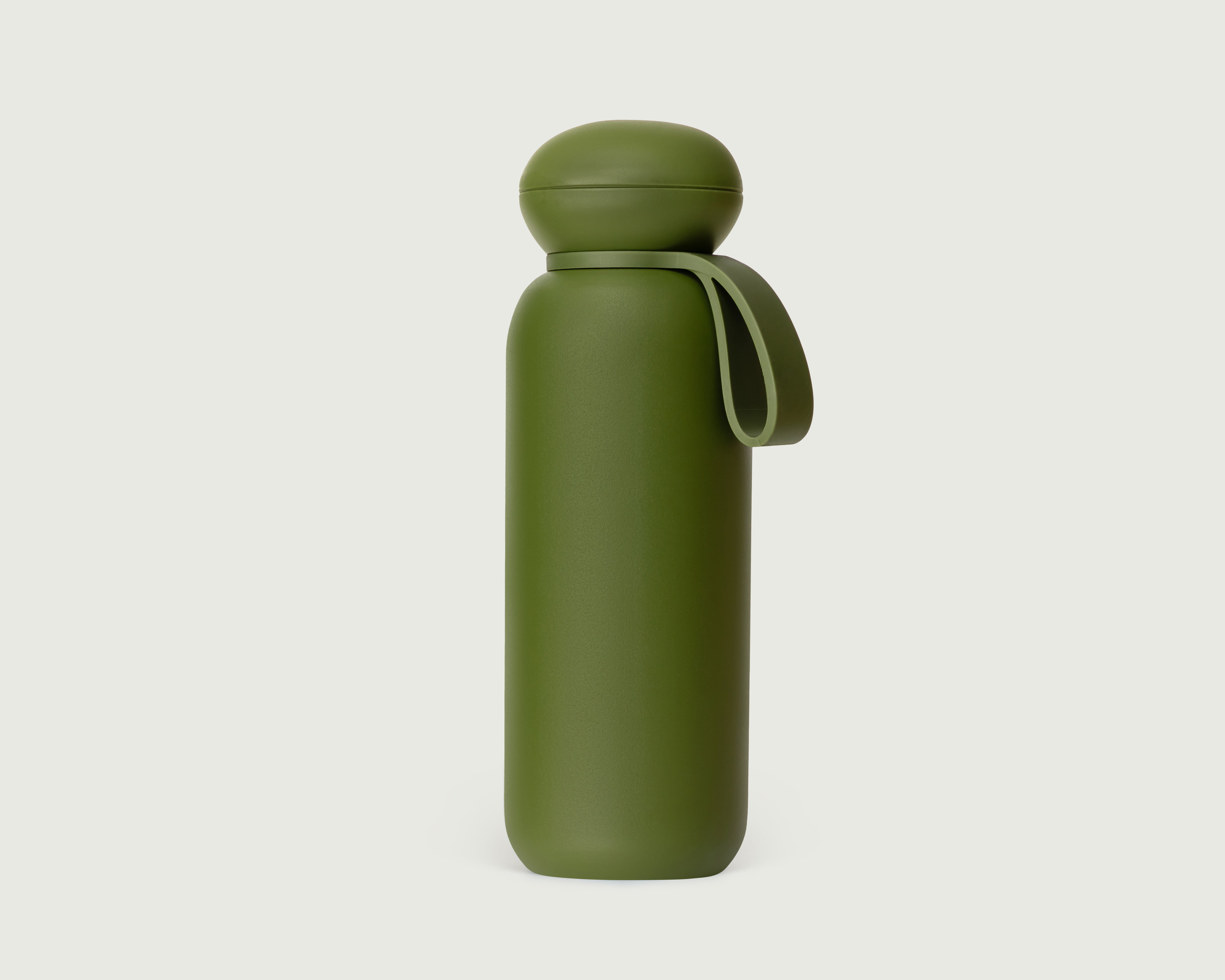 olive-32oz::Sunnies Flask Tumbler green front