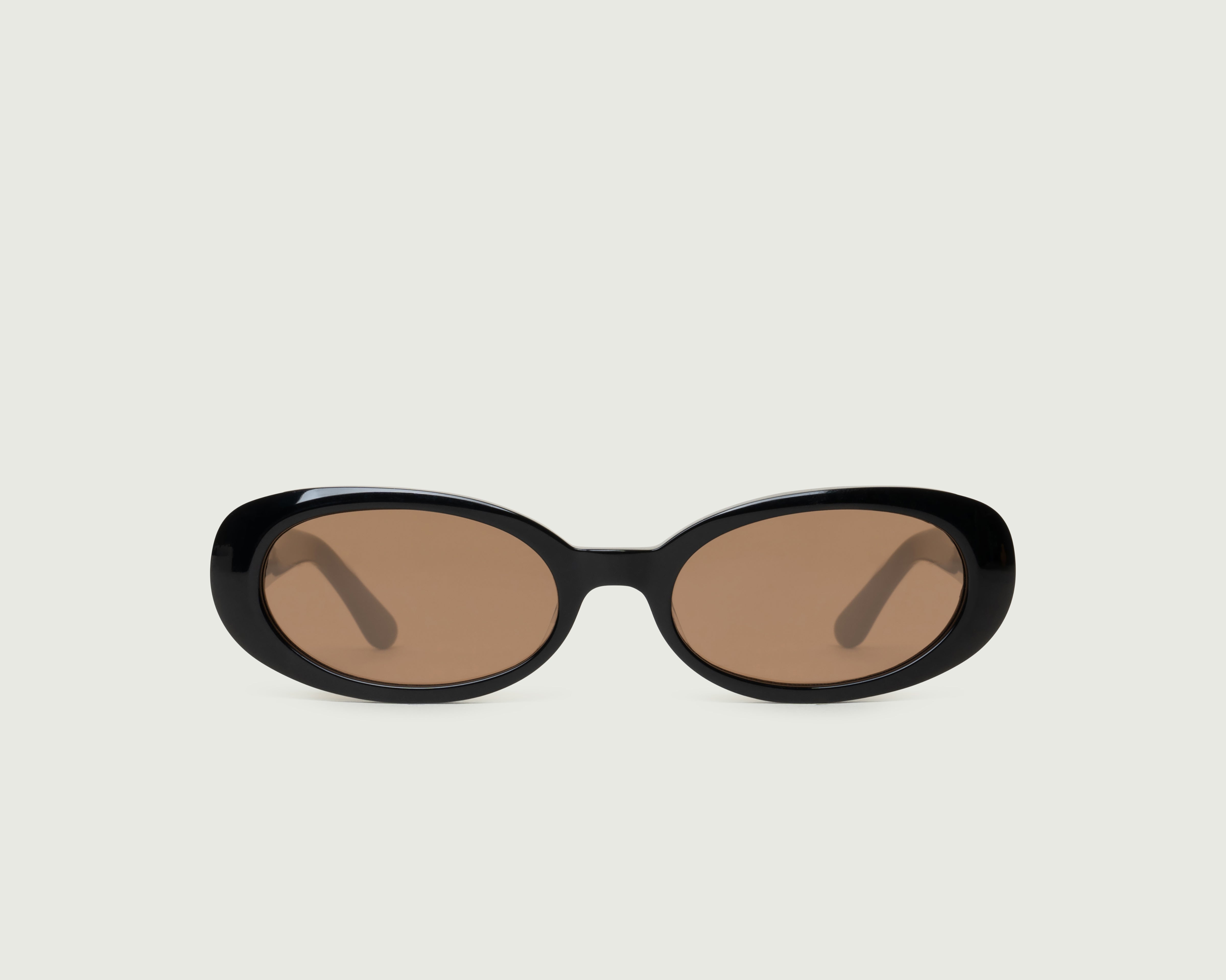 Black::Devon Sunglasses round black acetate front