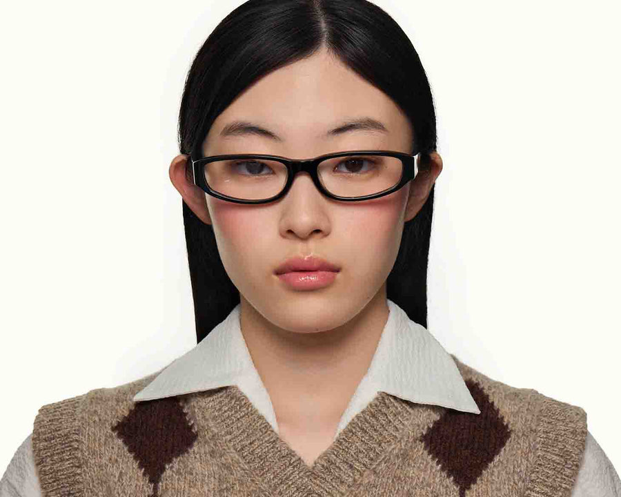 women Lane Eyeglasses cateye black acetate