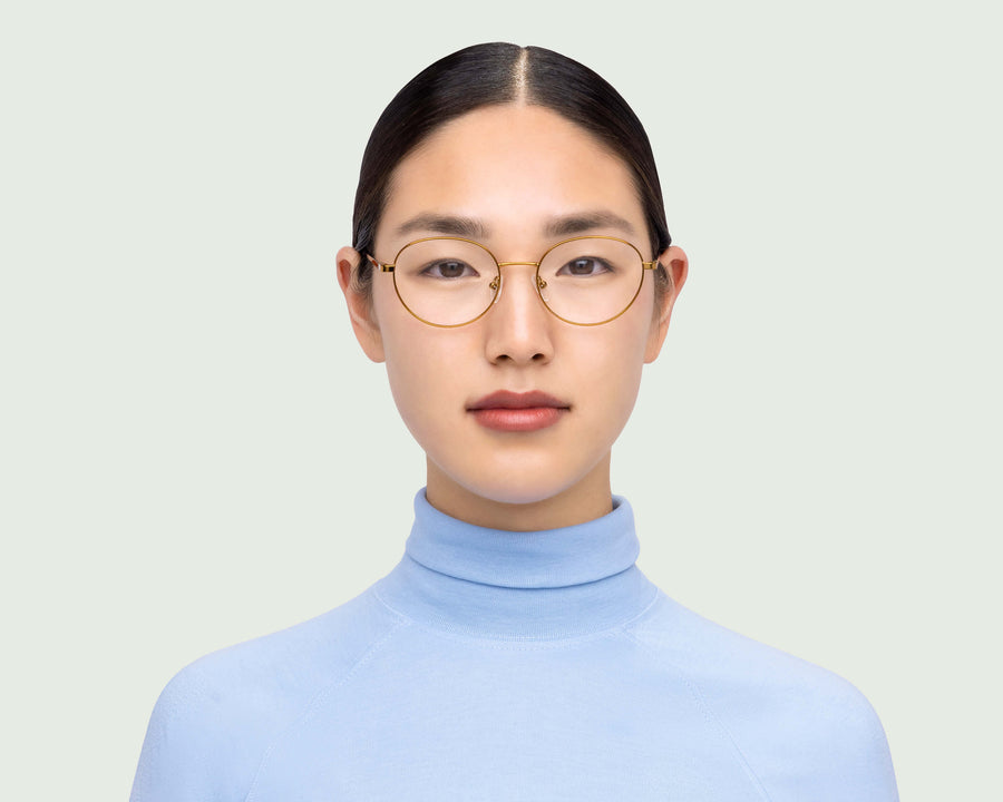 women Aalto+ Eyeglasses round gold metal