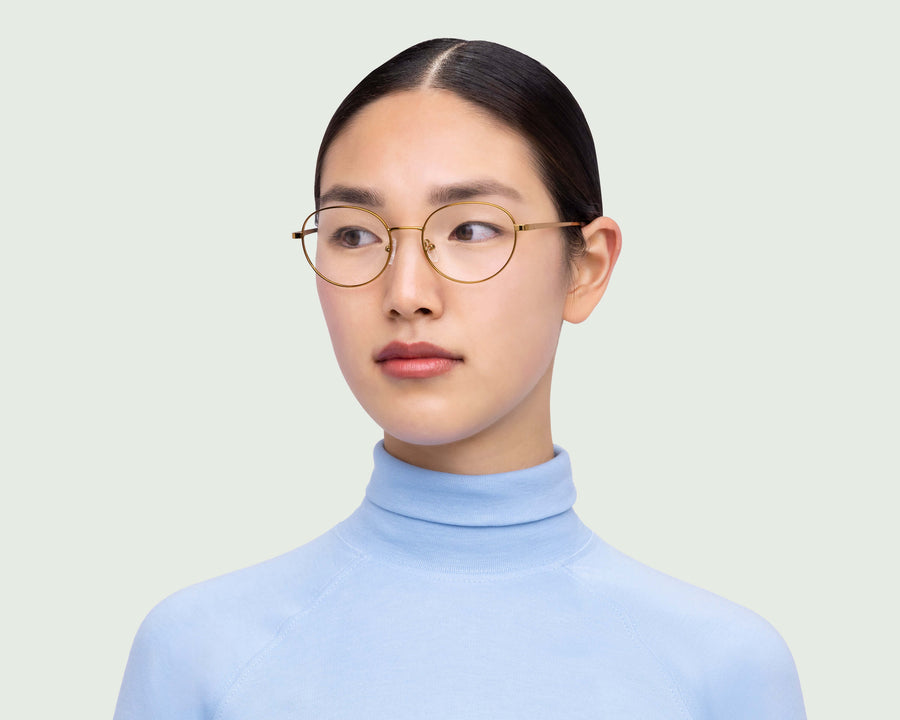 women Aalto+ Eyeglasses round gold metal
