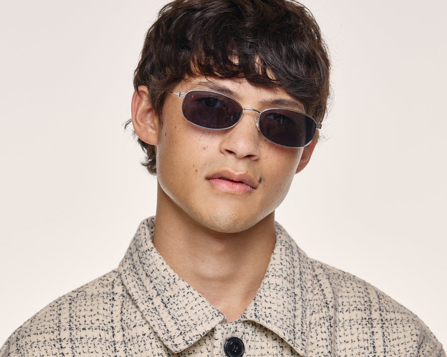 men Billie Sunglasses rectangle Silver recycled polyester