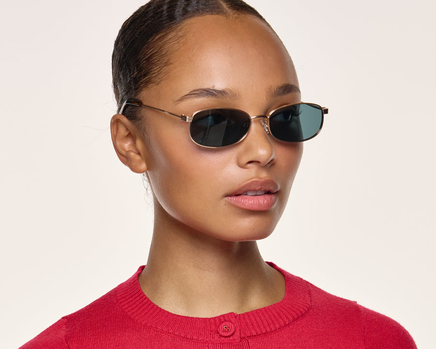 men Billie Sunglasses rectangle Gold recycled polyester