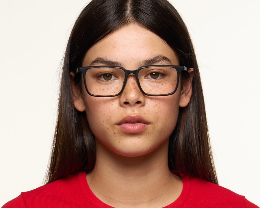 women Buddy Eyeglasses rectangle Black acetate