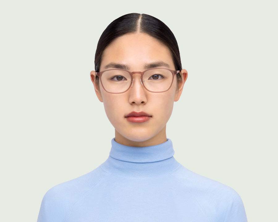 women Columbus Wide Eyeglasses square brown castor seed