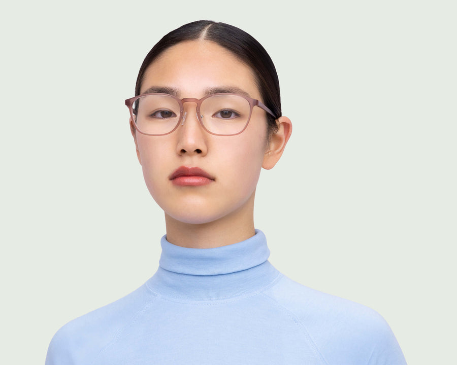 women Columbus Wide Eyeglasses square brown castor seed