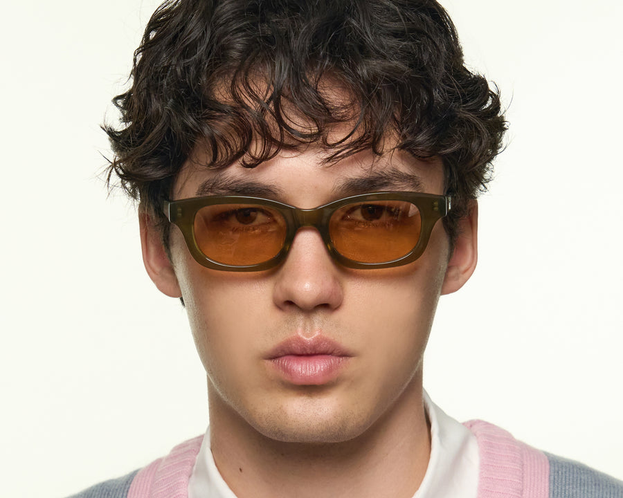 men Dane Sunglasses rectangle Green acetate