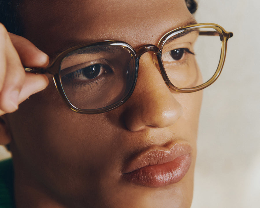 men Daria Eyeglasses square green castor seed