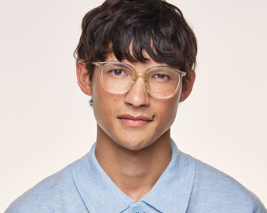 men Gatsby Eyeglasses square Yellow recycled polyester