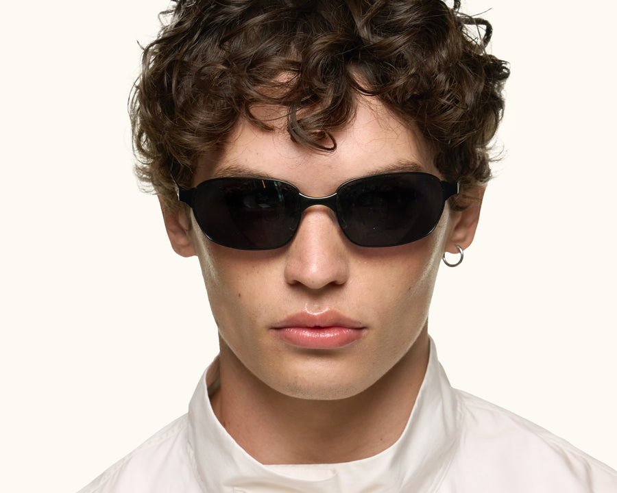men Hunter Sunglasses rectangle Black metal