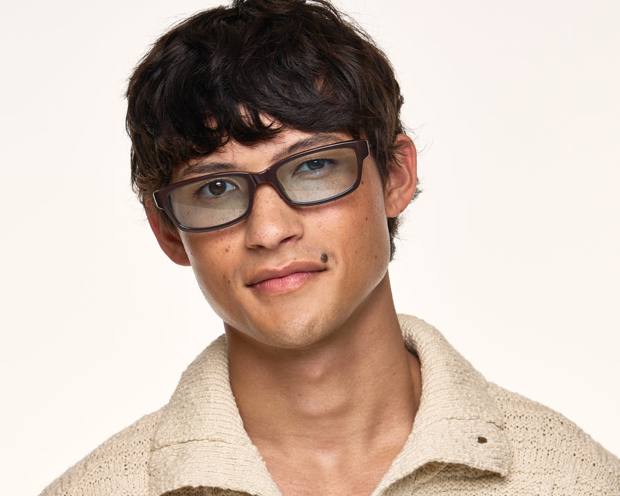 men Keith Sunglasses rectangle Brown recycled polyester