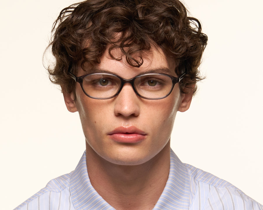 men Marcie Eyeglasses rectangle Black acetate