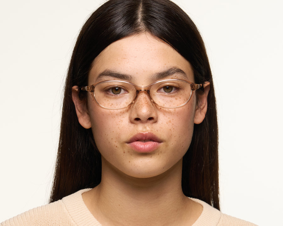 women Marcie Eyeglasses rectangle Brown acetate