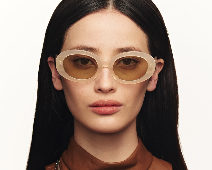 women Rio Sunglasses round white acetate