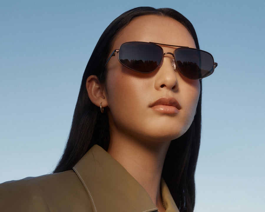 women Rome Sunglasses pilot brown recycled polyester