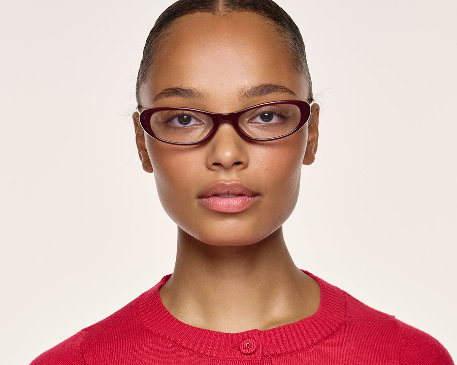 men Sylvie Eyeglasses cateye Red castor seed