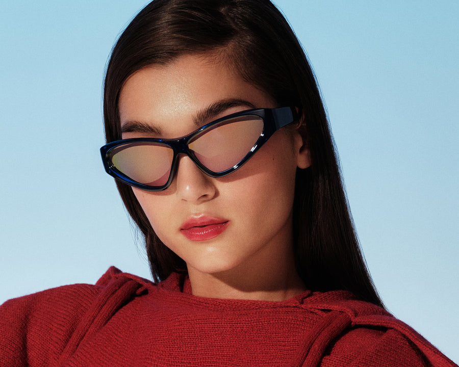 women Zoe Sunglasses cateye blue recycled polyester