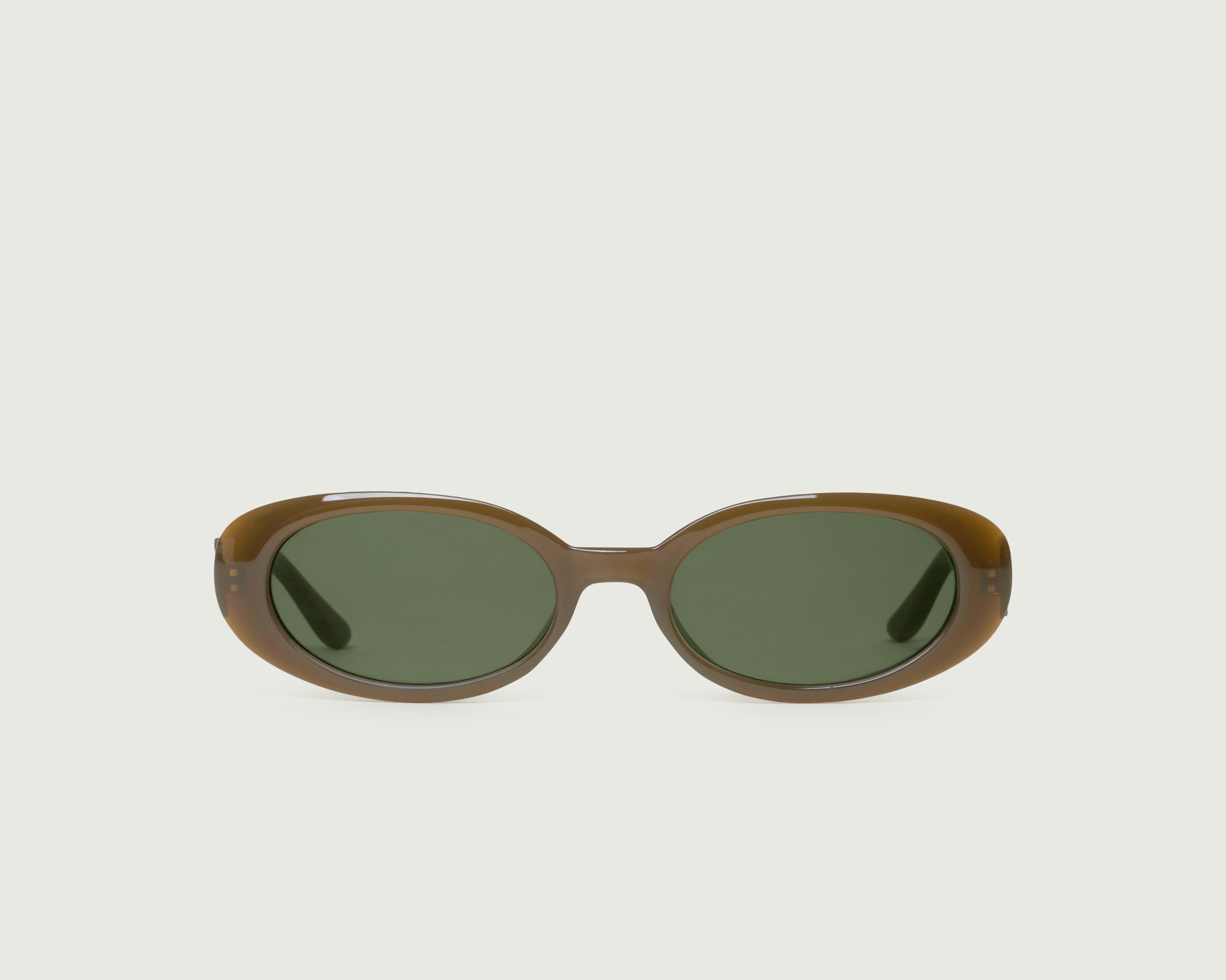 Olive::Devon Sunglasses round green recycled polyester front