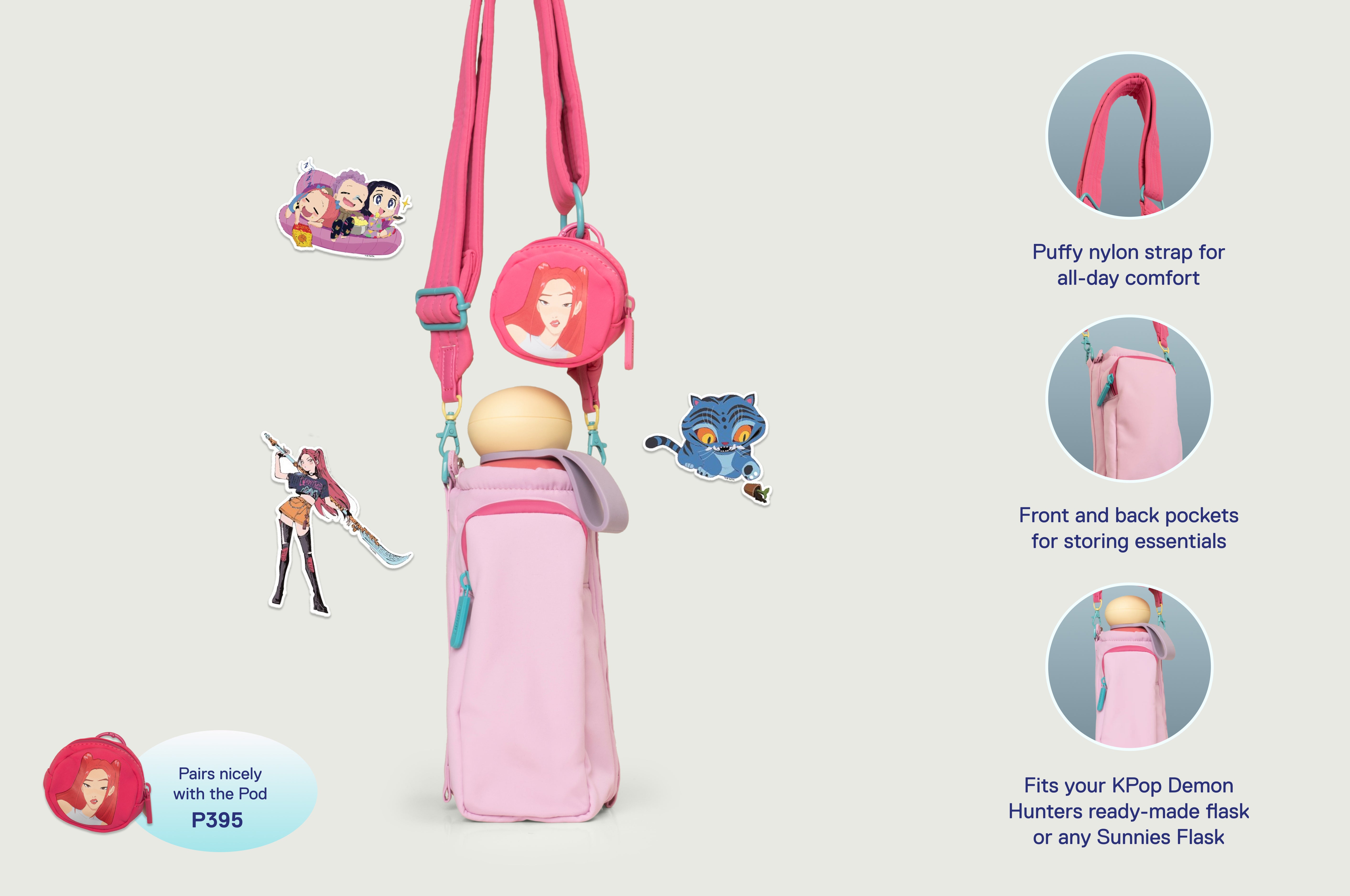 KPop Demon Hunters Flask Sling in Pink