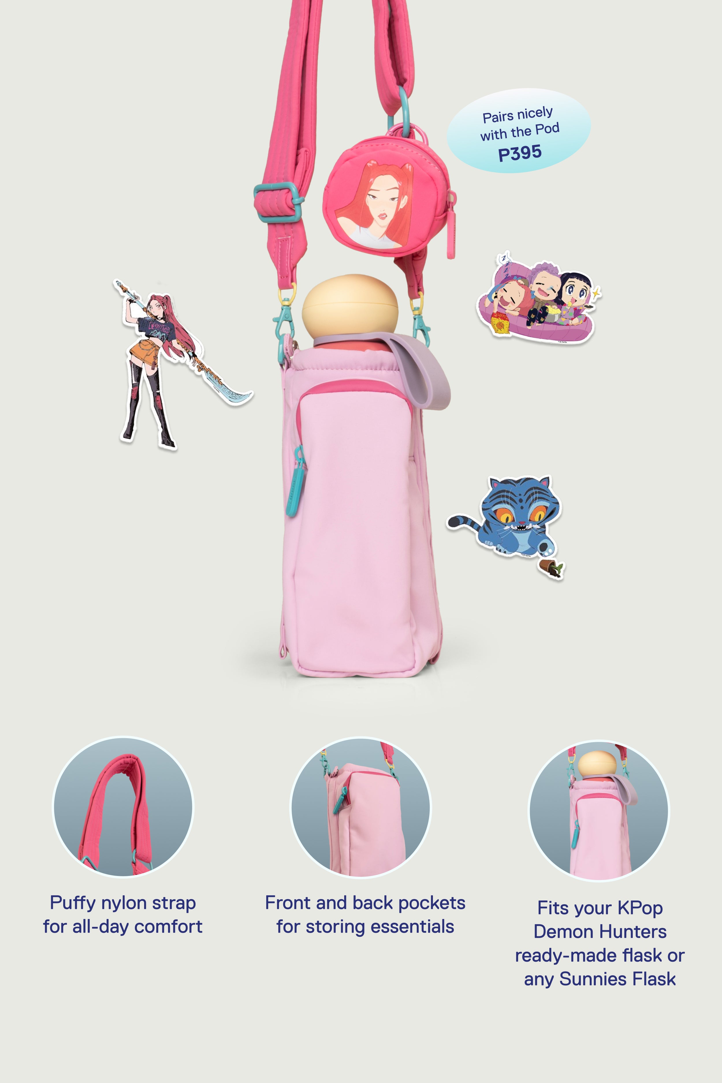 KPop Demon Hunters Flask Sling in Pink