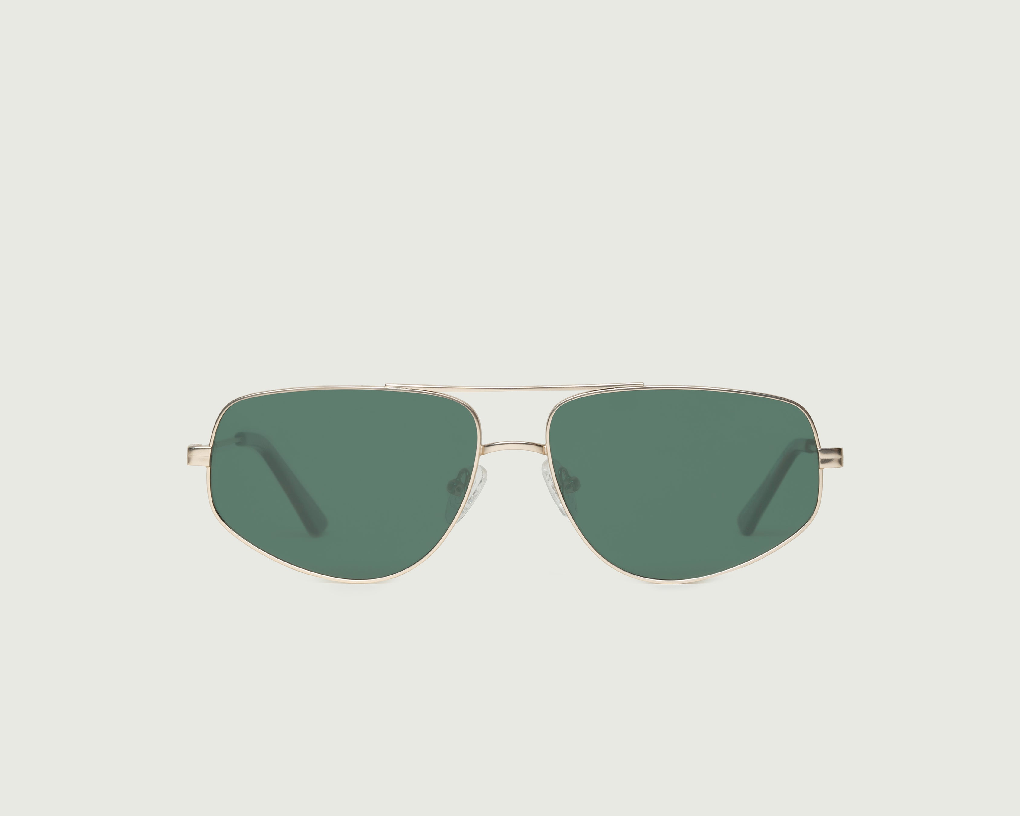 White Gold Polarized::Rome Sunglasses pilot gold metal front