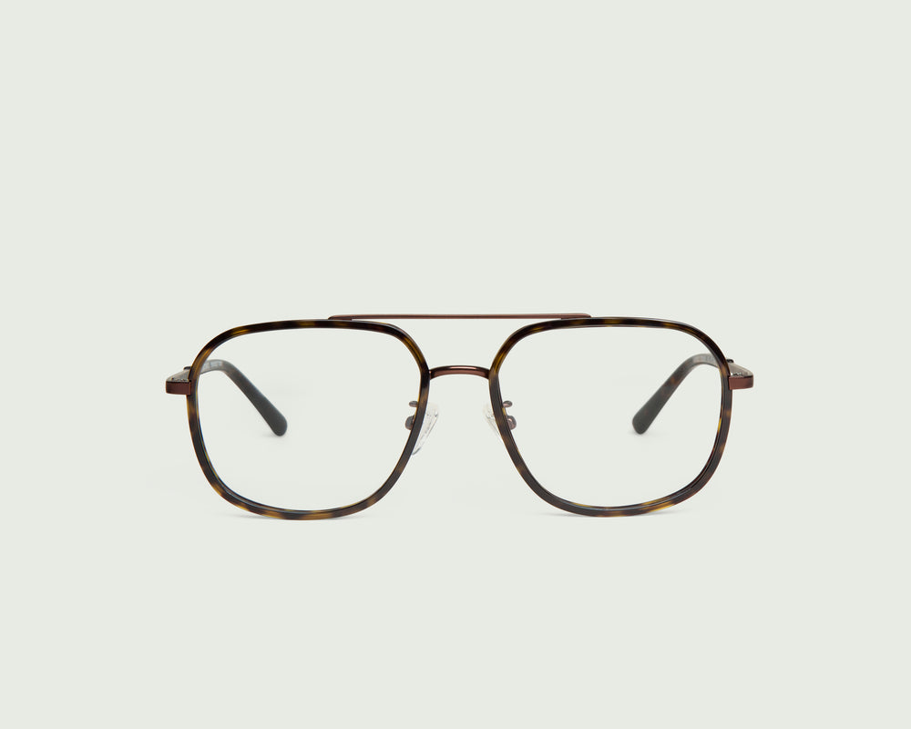 Bronze Tort::Octavio Eyeglasses pilot tort metal front