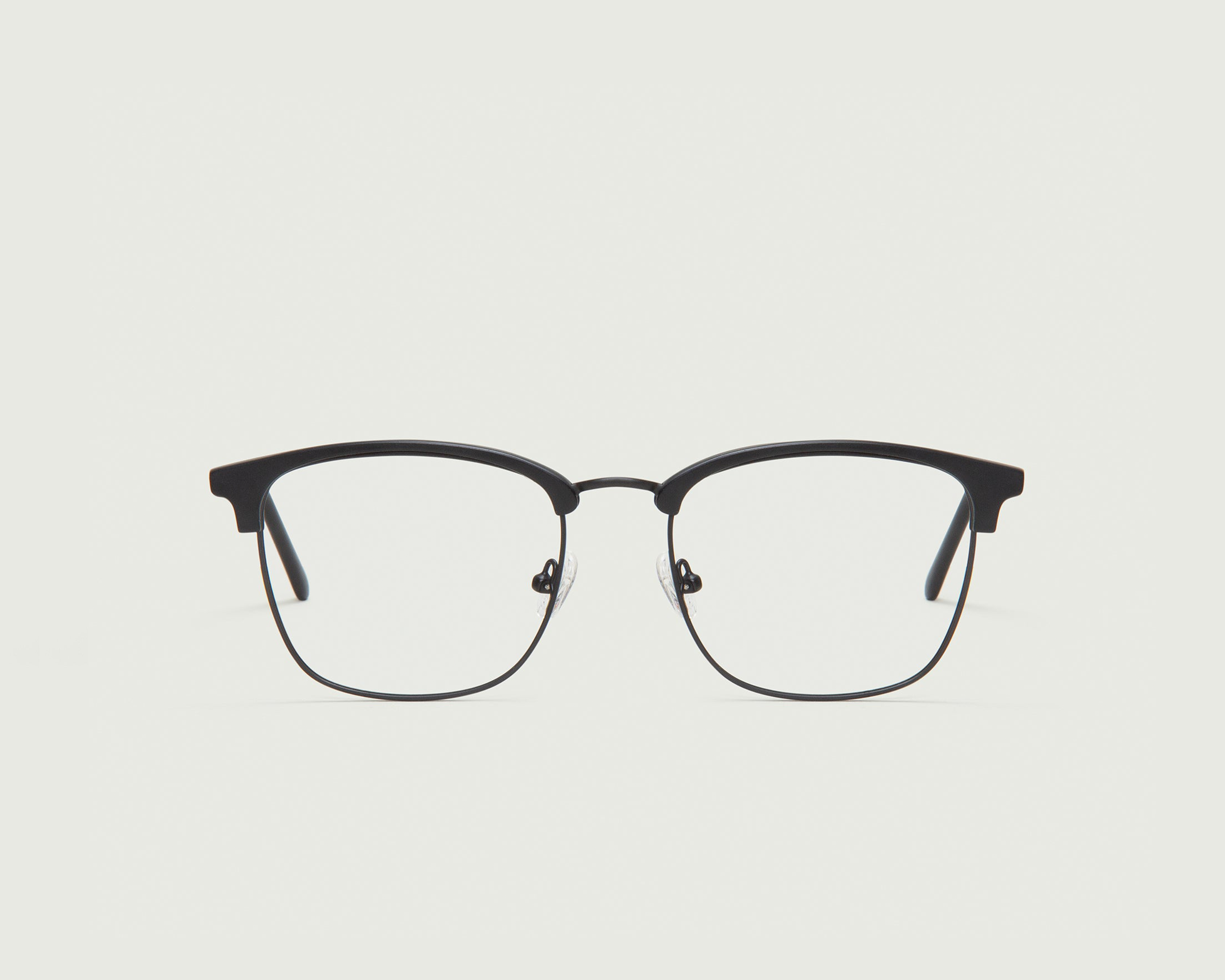 Charcoal::Nash Eyeglasses browline black plastic front (6625215545398)