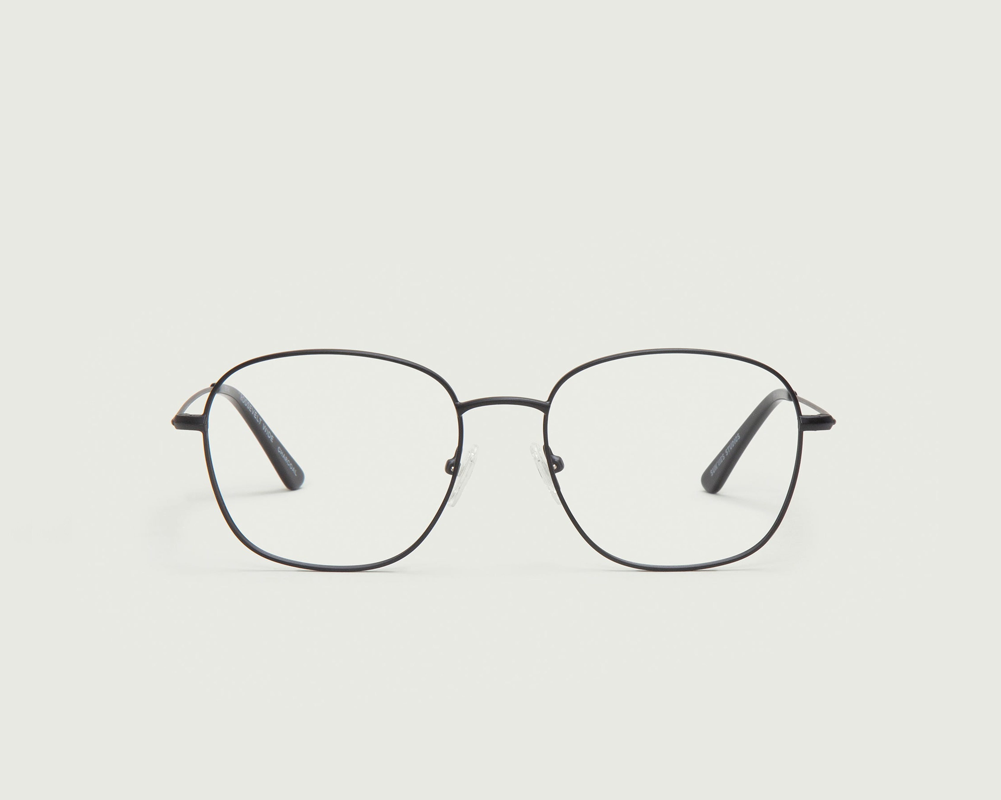Charcoal::Roosevelt Wide Eyeglasses square black metal front (6625221279798)