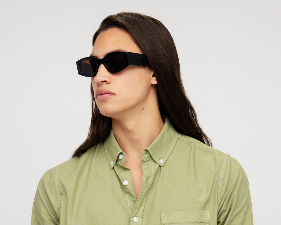 men Nori Sunglasses cat eye black bioacetate polarized