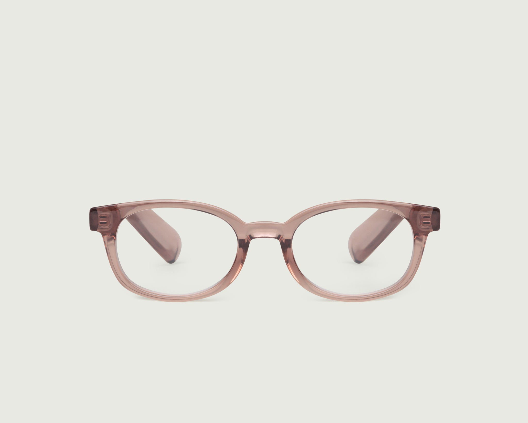 Rose-Taupe::Oval 1 Eyeglasses round pink recycled polyester front