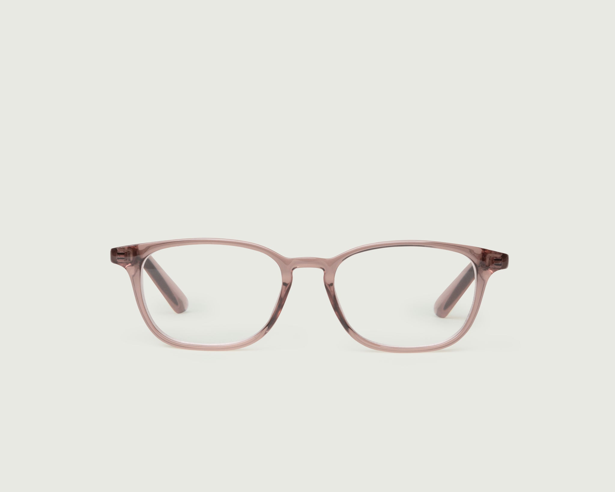 Rose Taupe::Rectangle 1 Eyeglasses rectangle pink recycled polyester front
