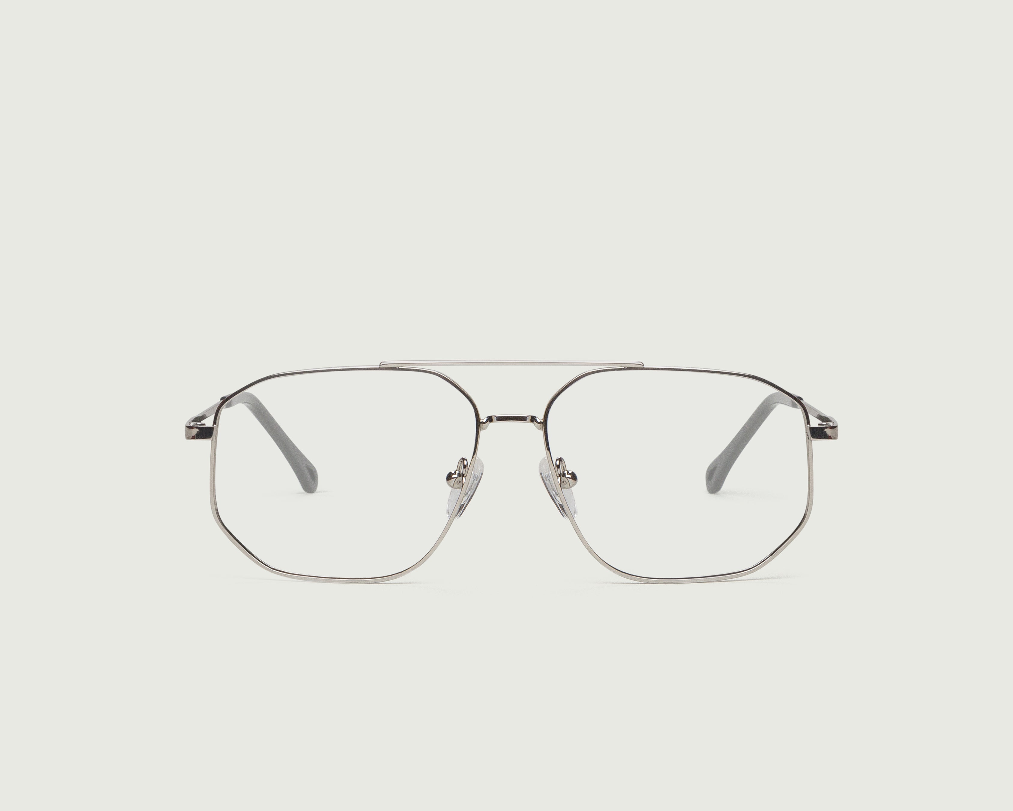 Silver::Franz Eyeglasses pilot gray metal front (4687756754998)