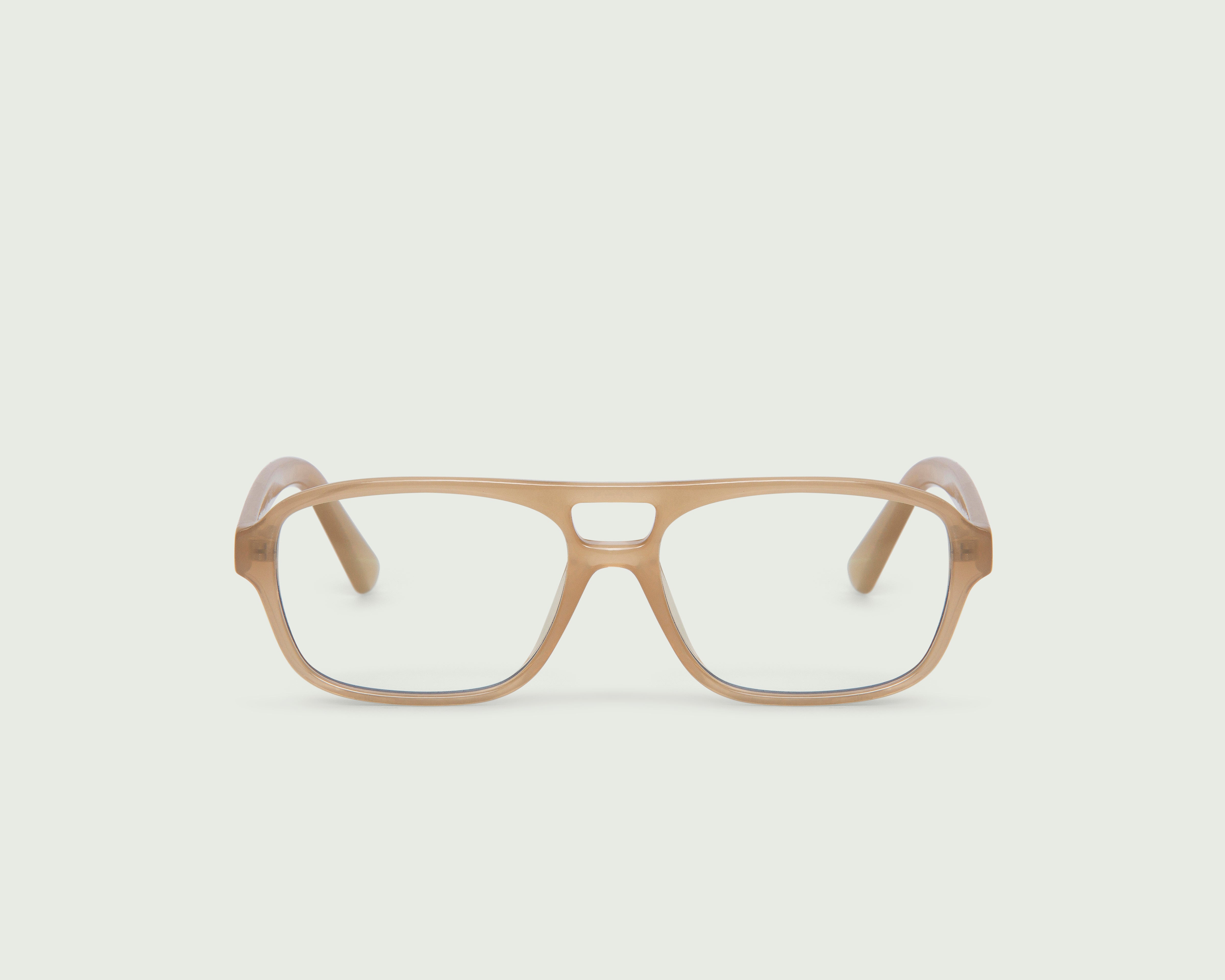 Beige::Tobias Anti-Radiation Glasses pilot brown recycled polyester front (6677724201014)