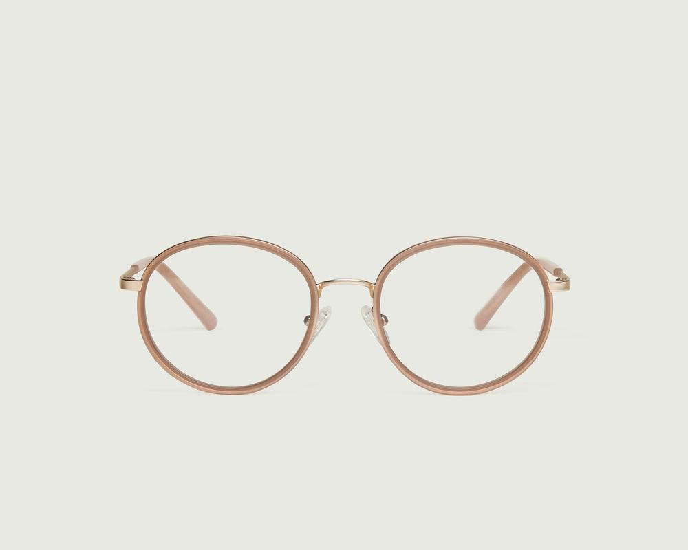 Toasted Peach::Alvaro Eyeglasses round nude metal front