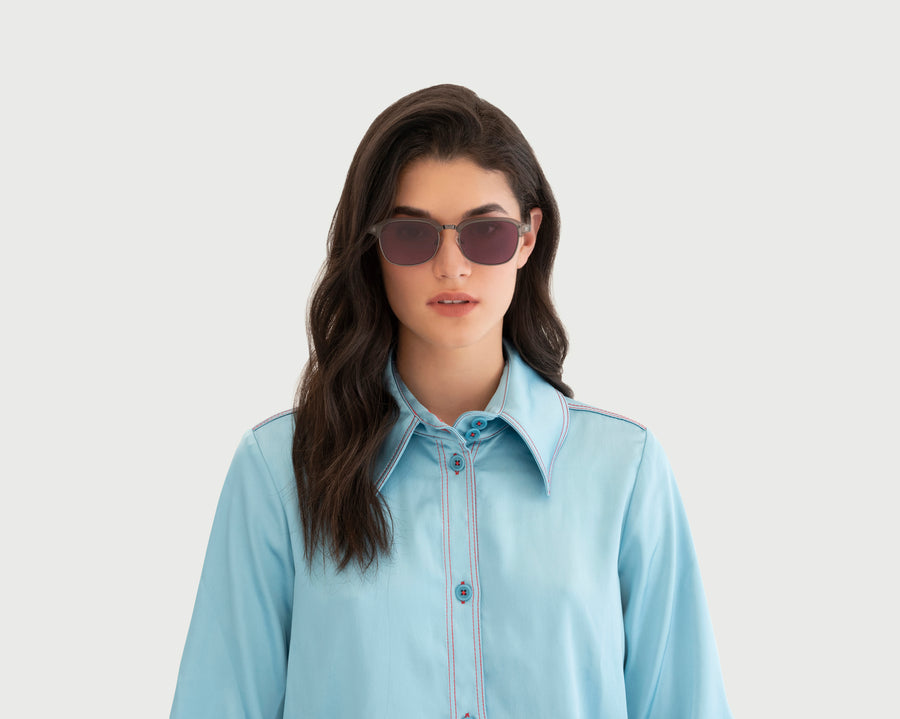 women Castro Sunglasses browline gray plastic metal (4687761768502)