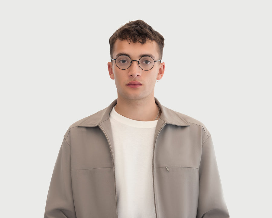 men Hiro Eyeglasses round black metal (4687757443126)