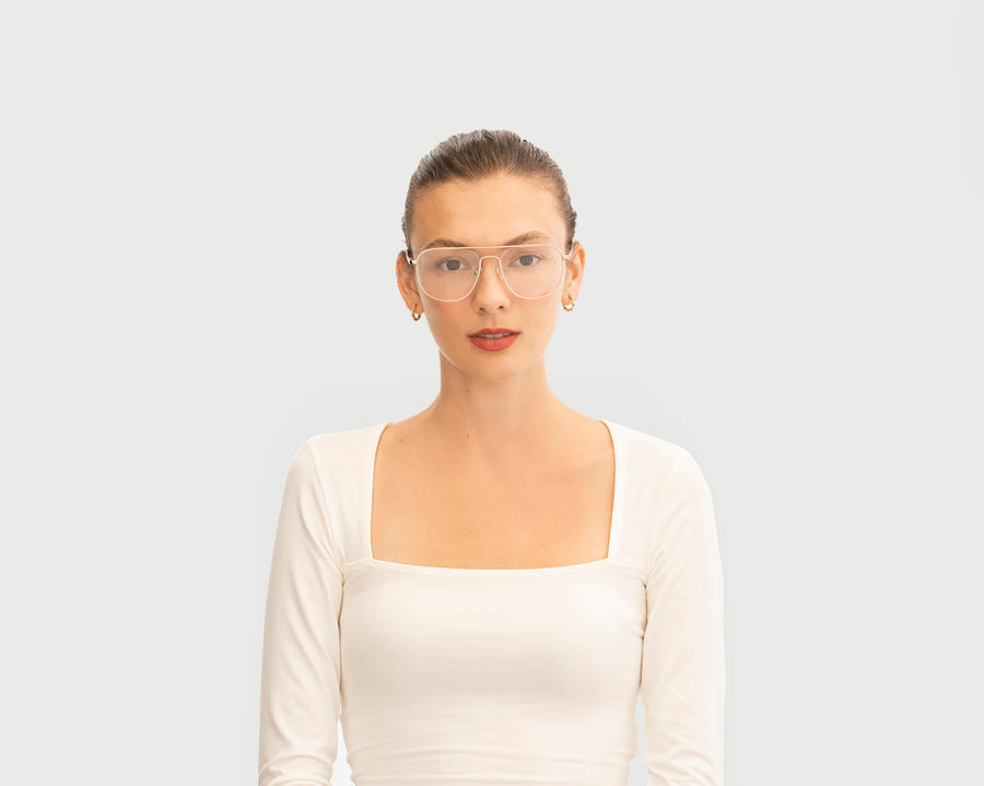 women Corso Eyeglasses square gold metal (6547199852598)
