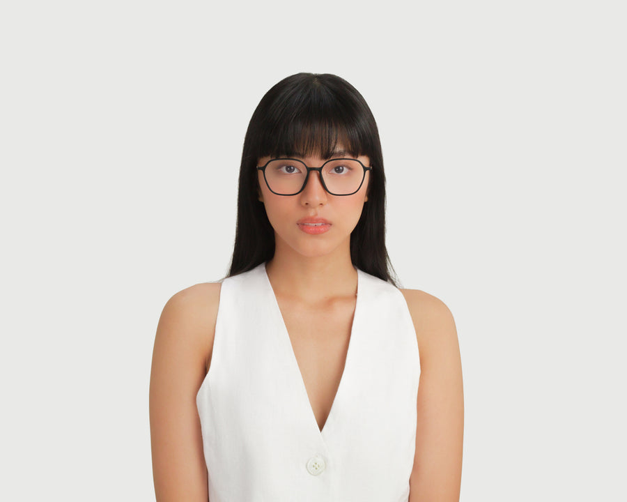 women Helsinki Eyeglasses square black plastic (4687757180982)