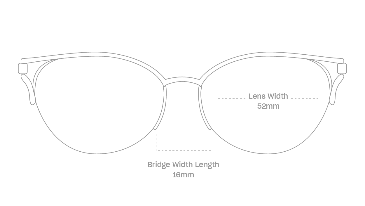 measurement::lens width Cam Eyeglasses cat eye metal (4687759507510)