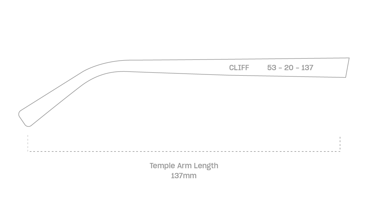measurement::arm length Cliff Eyeglasses pilot metal (4687757934646)