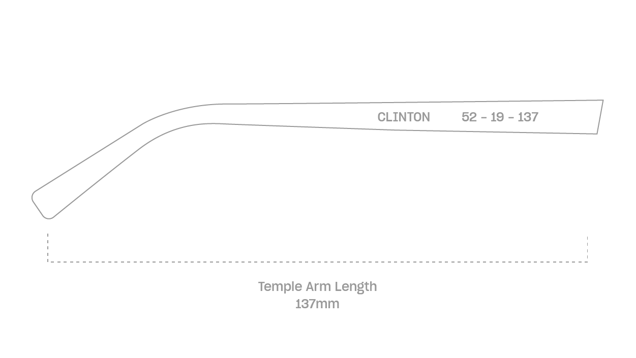 measurement::arm length Clinton Eyeglasses pilot metal (4687758426166)