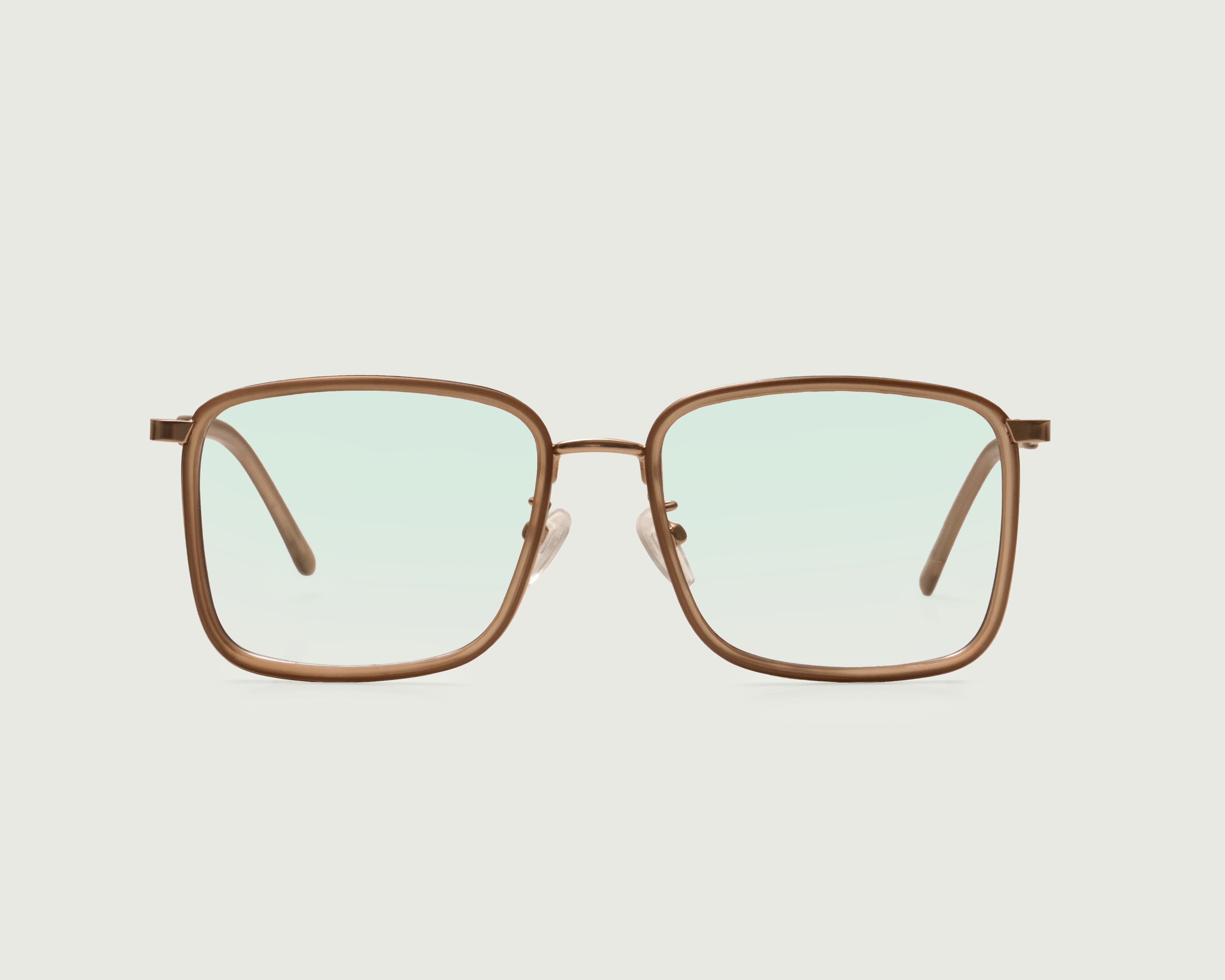 Tan::Alcott Anti-Radiation Glasses Square Brown recycled polyester front