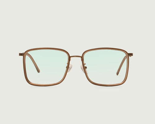 Tan::Alcott Anti-Radiation Glasses Square Brown recycled polyester front