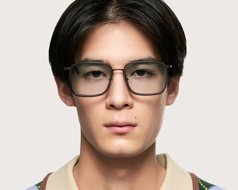 men Alcott Anti-Radiation Glasses Square Brown recycled polyester