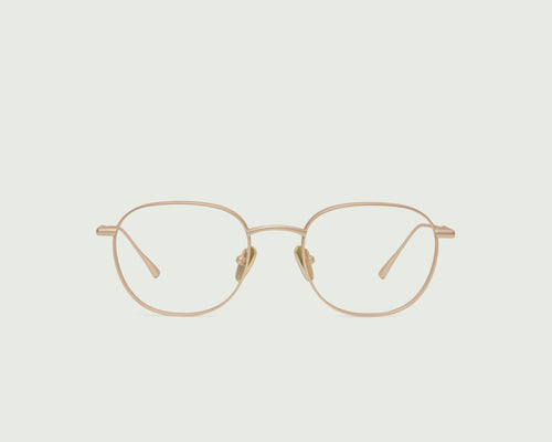 Aura::Georgie Eyeglasses round gold  titanium front
