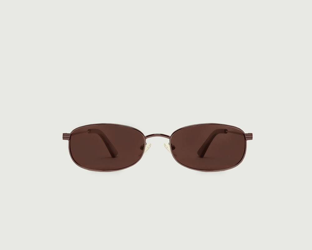 Umber Plum Polarized::Billie Umber Plum Polarized Rectangle Brown metal front