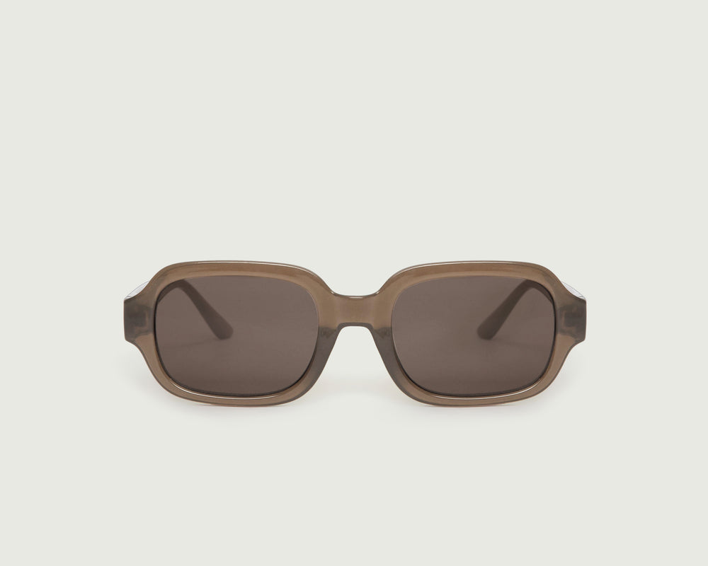 Taupe::Bobbi Sunglasses square brown recycled polyester front 