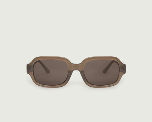Taupe::Bobbi Sunglasses square brown recycled polyester front 