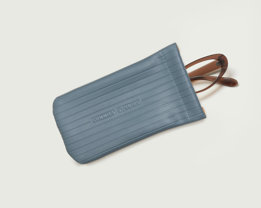 Ribbed Sac Eyewear case blue